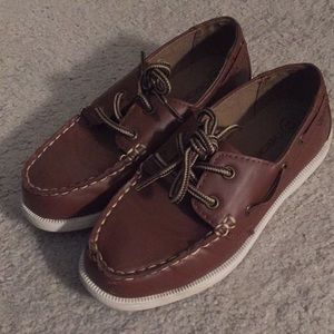 Boys brown boat shoes